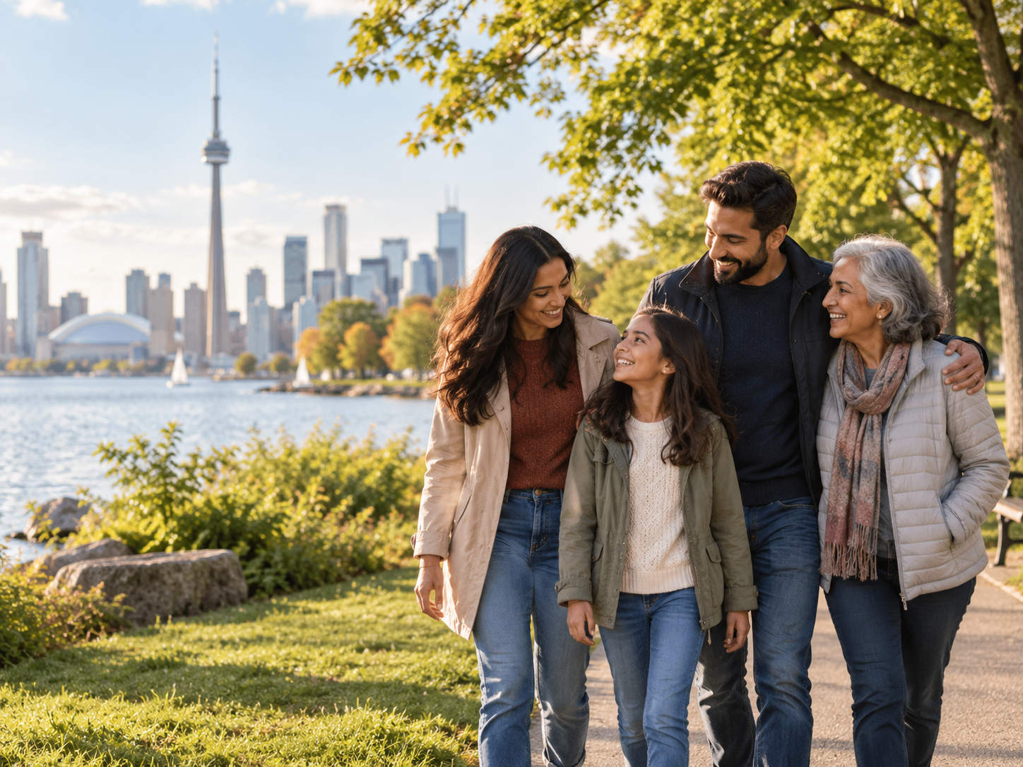 A family enjoying time together outdoors in Toronto