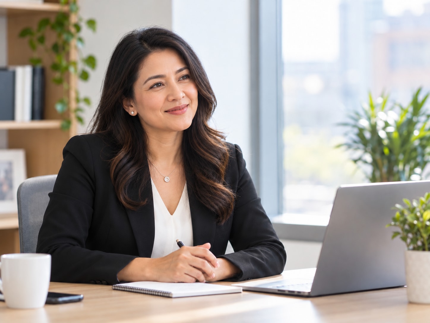 Illustrative insurance advisor at a desk
