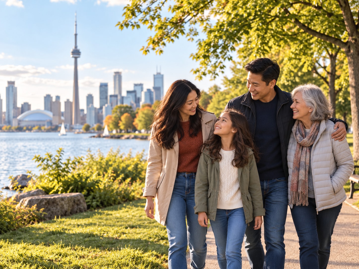 A family enjoying time together outdoors in Toronto